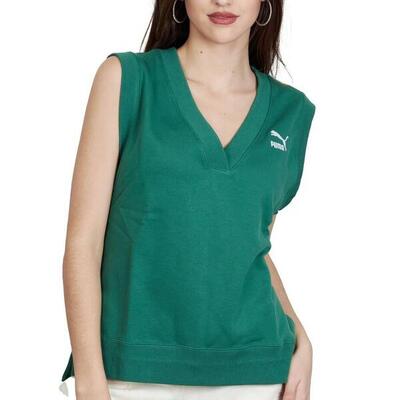 T-shirt puma model classics v-neck vest kleur groen