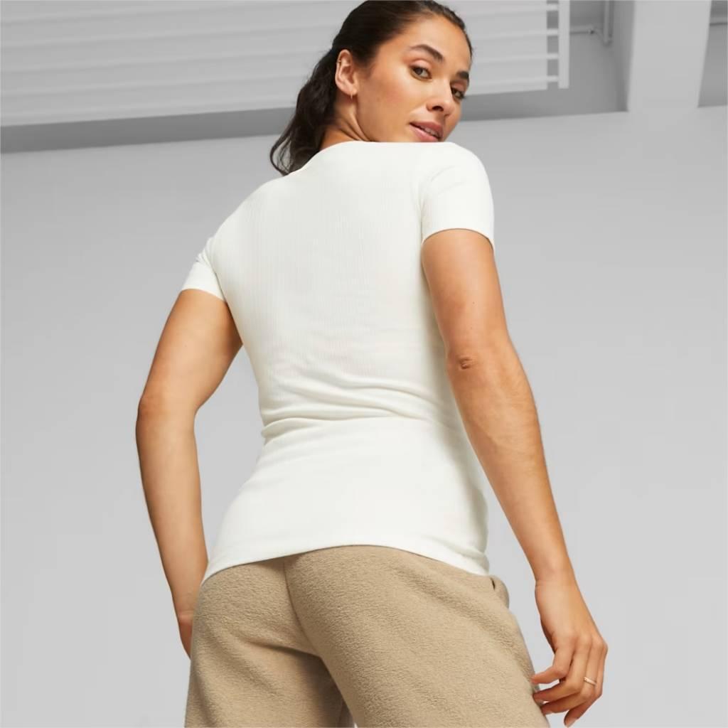 T-shirt Puma Modell Classics Ribbed Slim Farbe Weiß 3/5