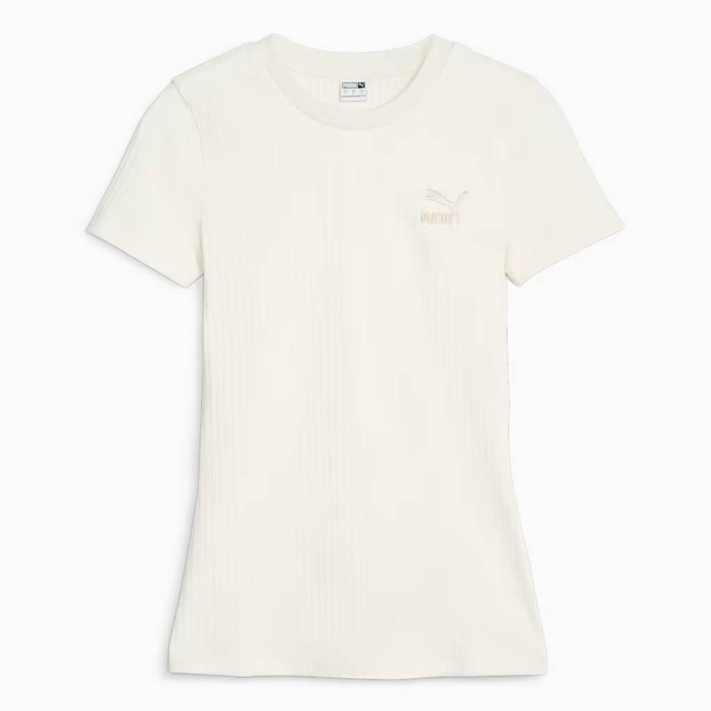 T-shirt Puma Modell Classics Ribbed Slim Farbe Weiß 2/5