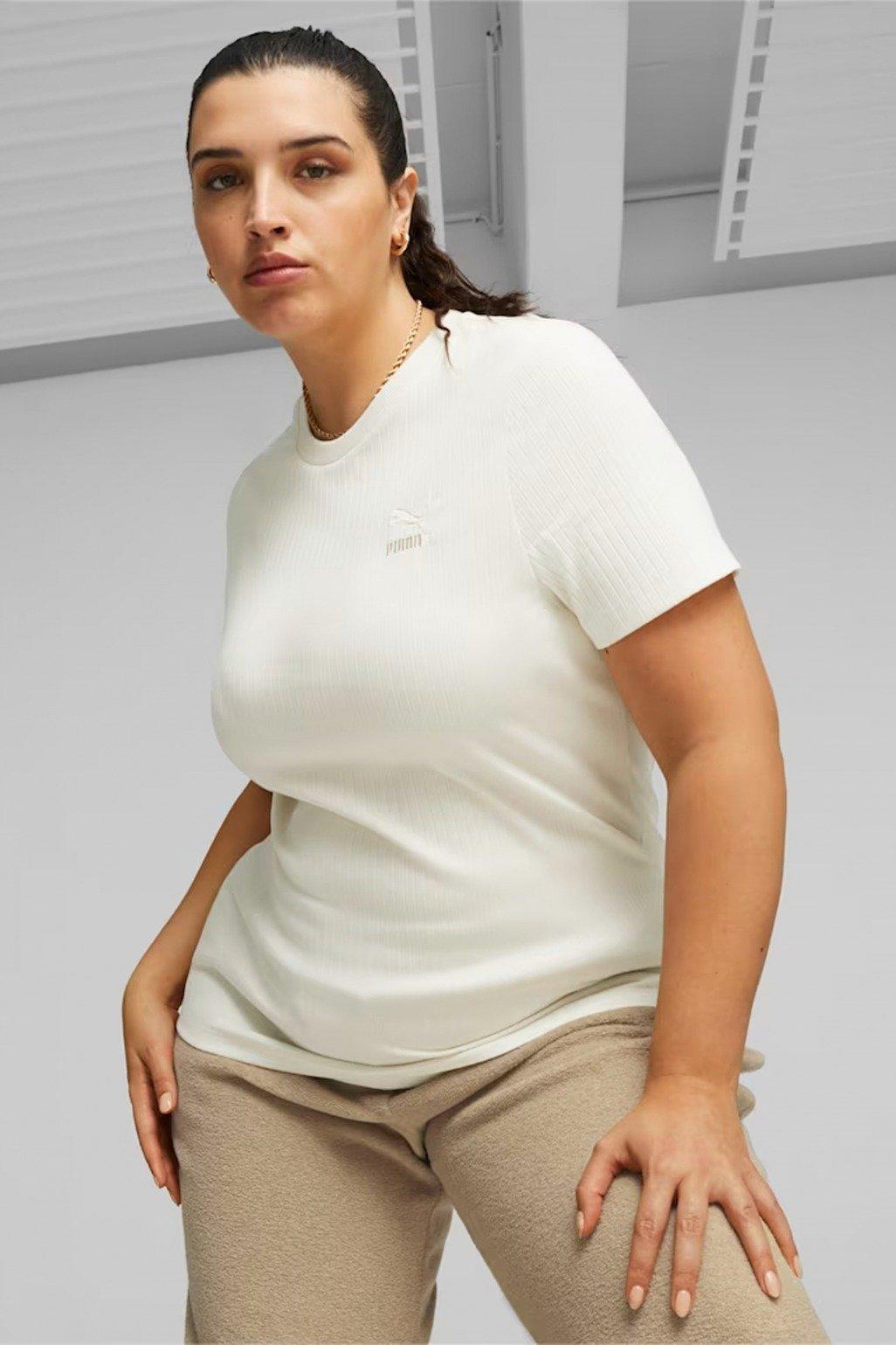 T-shirt Puma Modell Classics Ribbed Slim Farbe Weiß 5/5