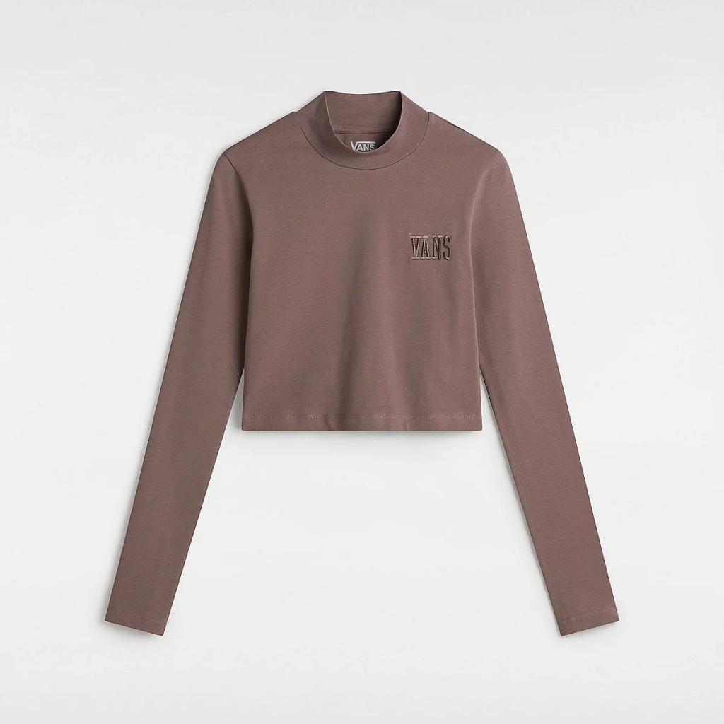 T-shirt Vans Model Mini Mock Neck Ls Prog Kleur Bruin 2/5