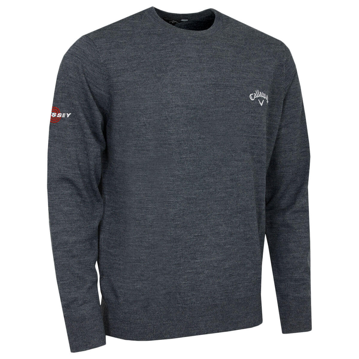 Callaway Golf Mens Crew Neck Merino Mix Sweater - Steel Heather