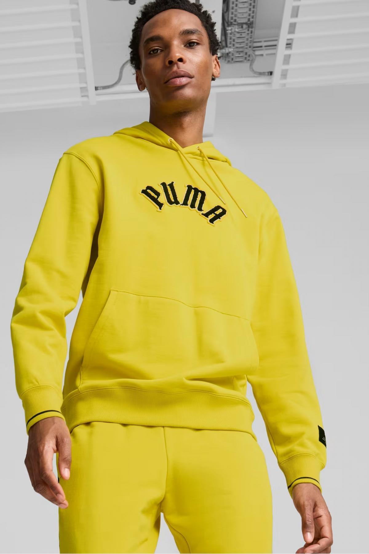 Sweatshirt Puma Modell Classics Play Paris Hoodie Junior Farbe Gelb 5/5