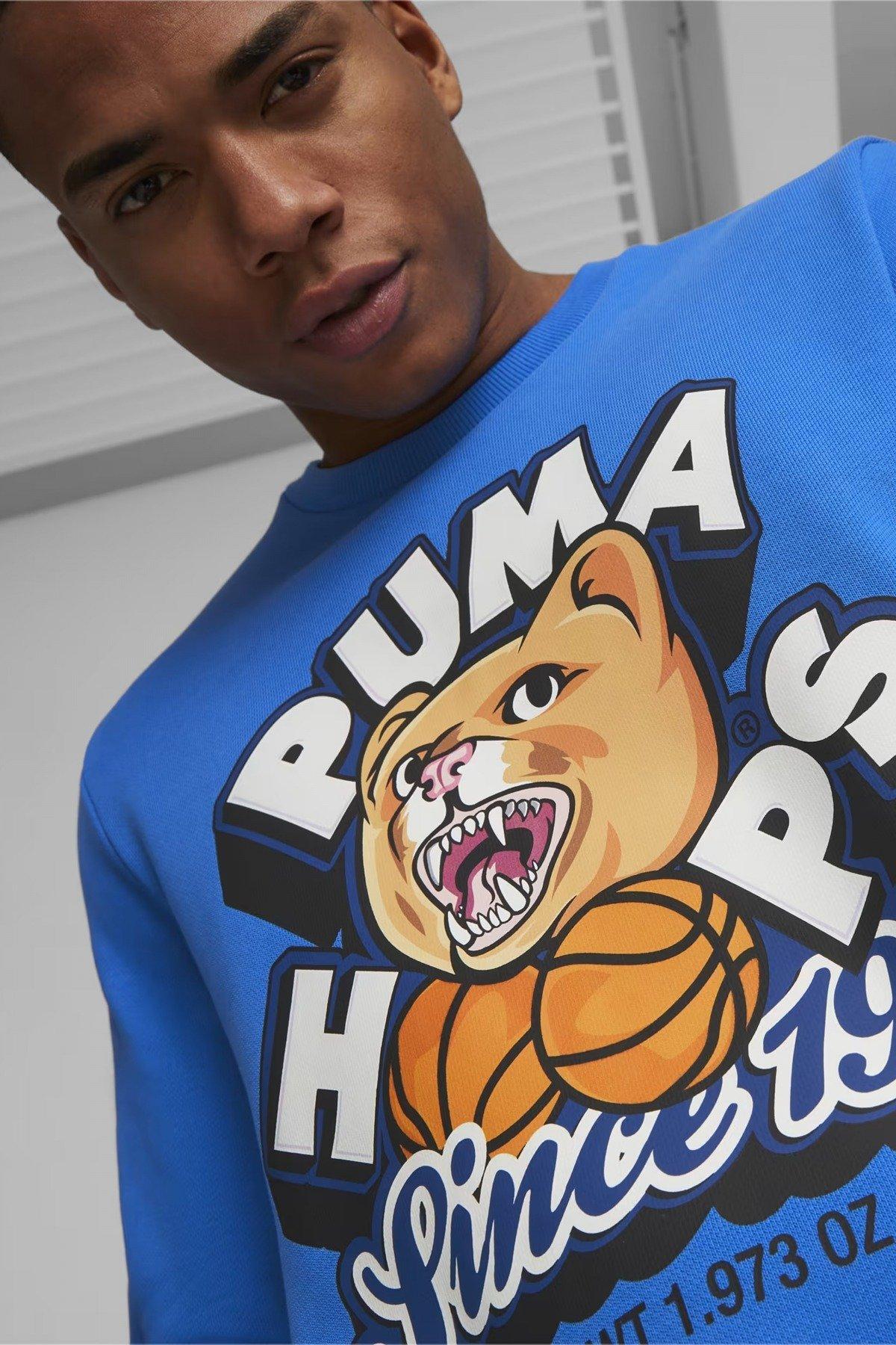 Sweatshirt Puma Model Dylan Crew Kleur Blauw 5/5
