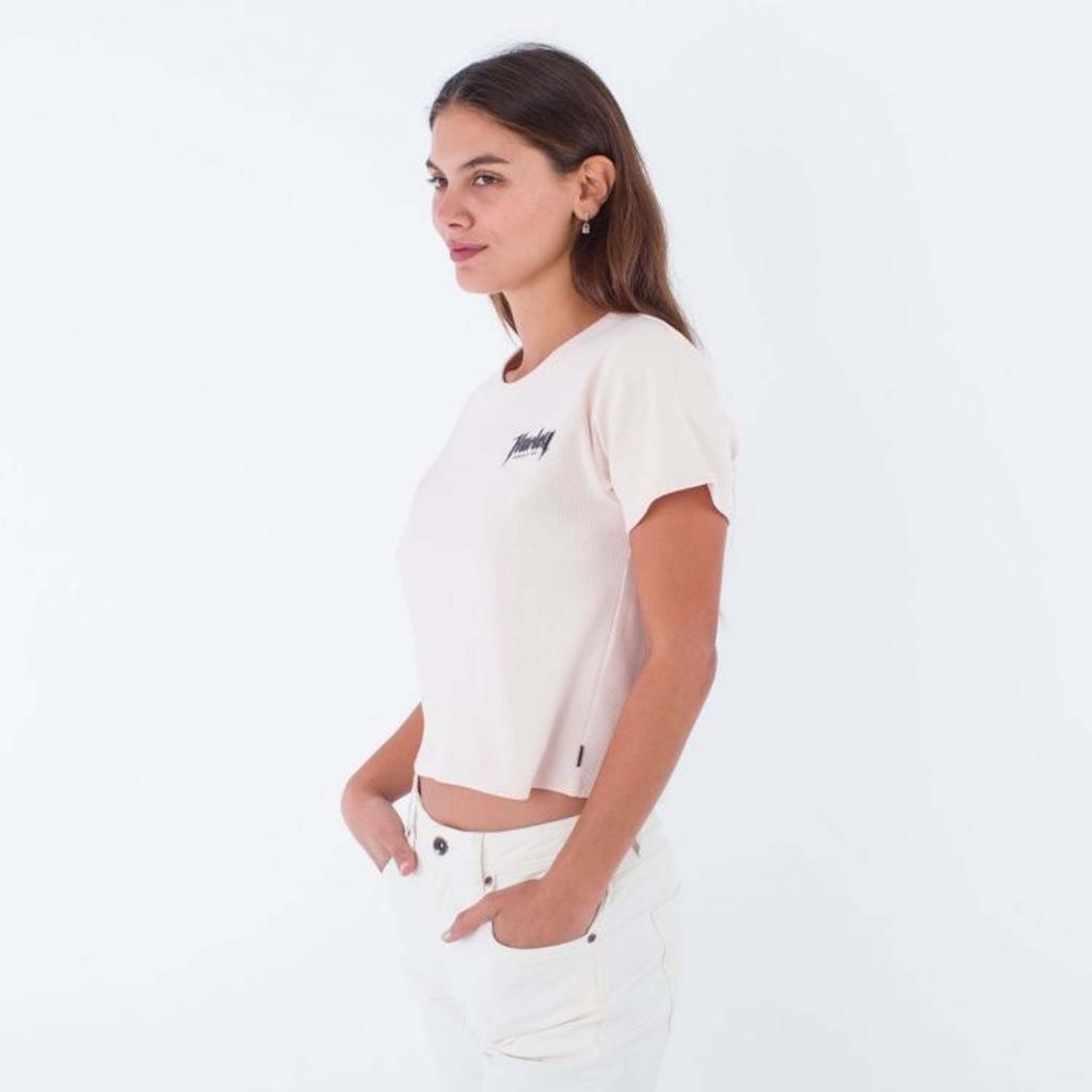 T-shirt Hurley Modèle Tomgirl Baby Rib Tee Couleur Rose 2/5