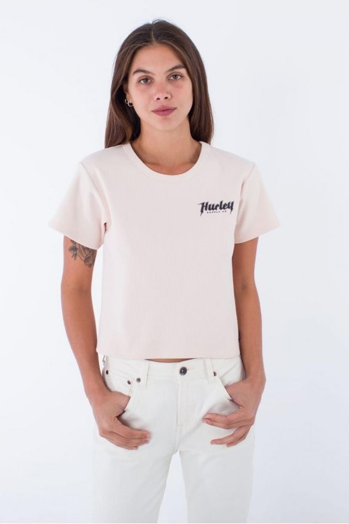 T-shirt Hurley Modèle Tomgirl Baby Rib Tee Couleur Rose 5/5