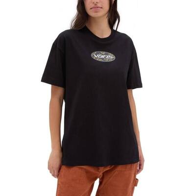 T-shirt vans model og oval bloom kleur zwart