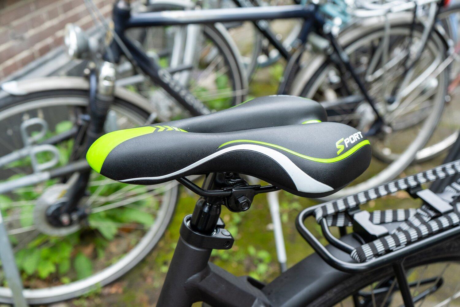 Voltano Sport Fietszadel – Zwart / Groen - Gel - Trekking Zadel 3/7