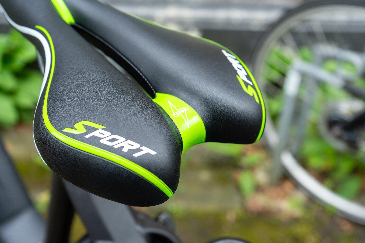 Voltano Sport Fietszadel – Zwart / Groen - Gel - Trekking Zadel 2/7