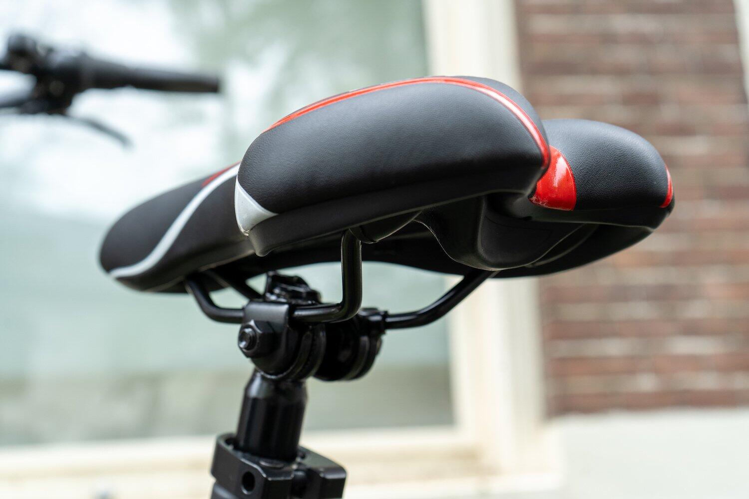 Voltano Sport Fietszadel – Zwart / Rood - Gel - Trekking Zadel 4/7