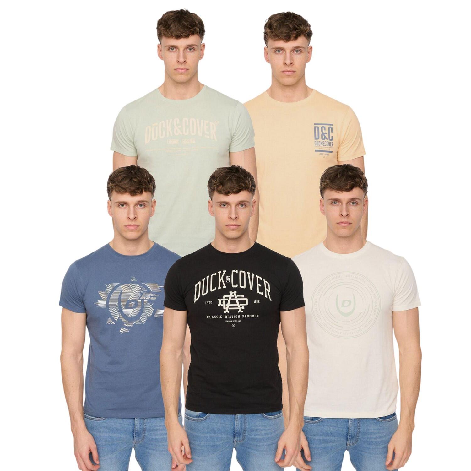 Duck and Cover Mens Haltecks T-Shirt (Pack of 5)