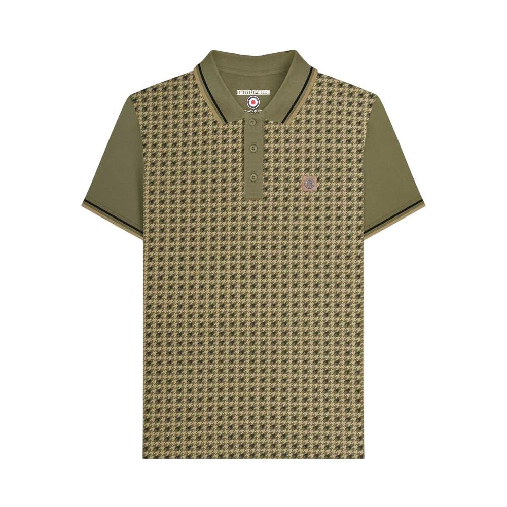 Lambretta Mens Houndstooth Polo Shirt