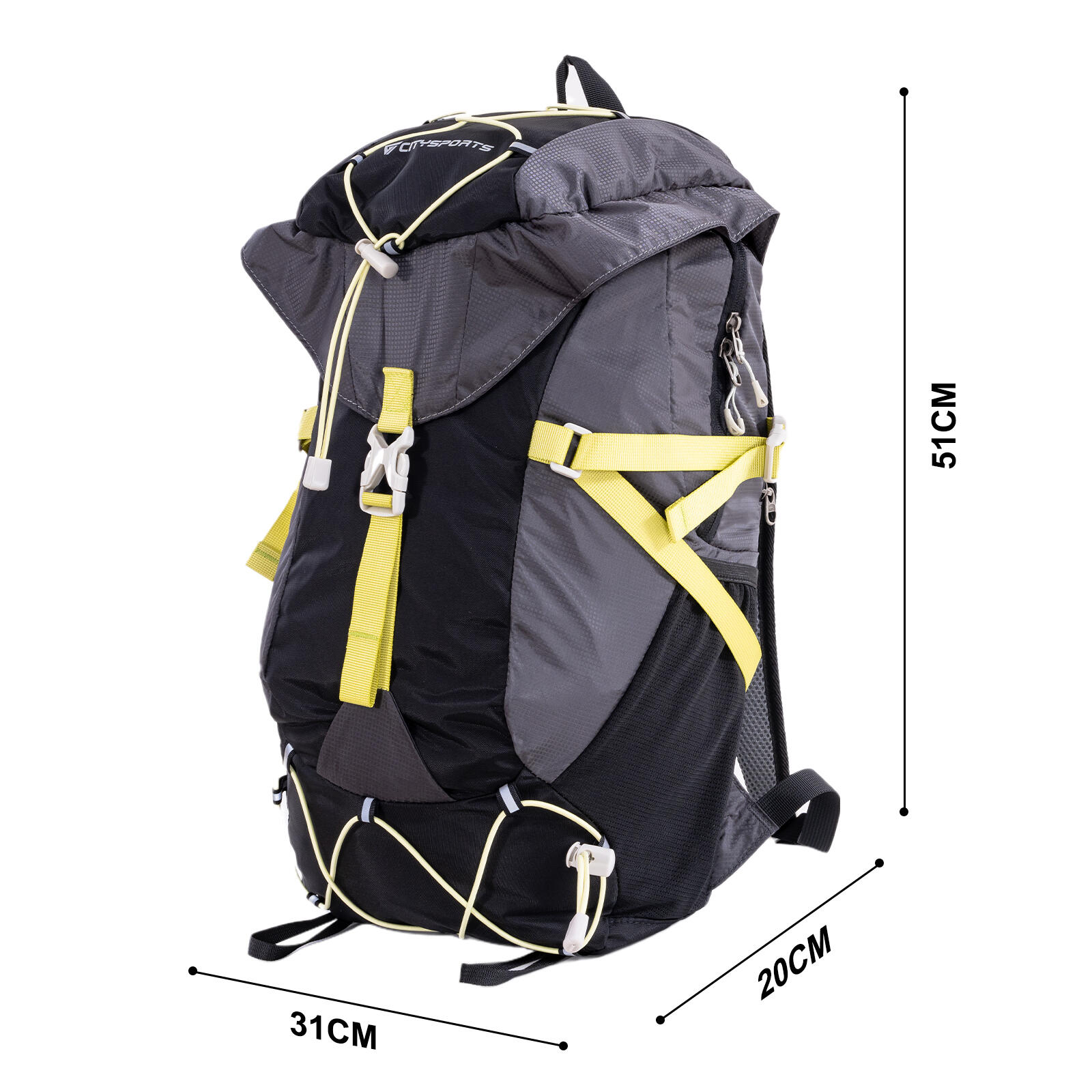 CITYSPORTS 20L Leicht Wandern Rucksack mit Regenhülle, Grau 5/7
