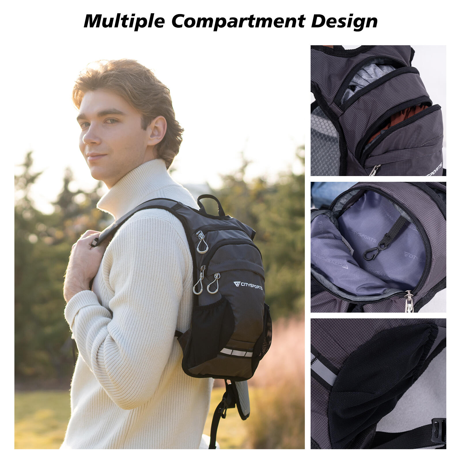 CITYSPORTS Mochila Senderismo 5L, Ultra-ligera para Ciclismo, 260g 7/7