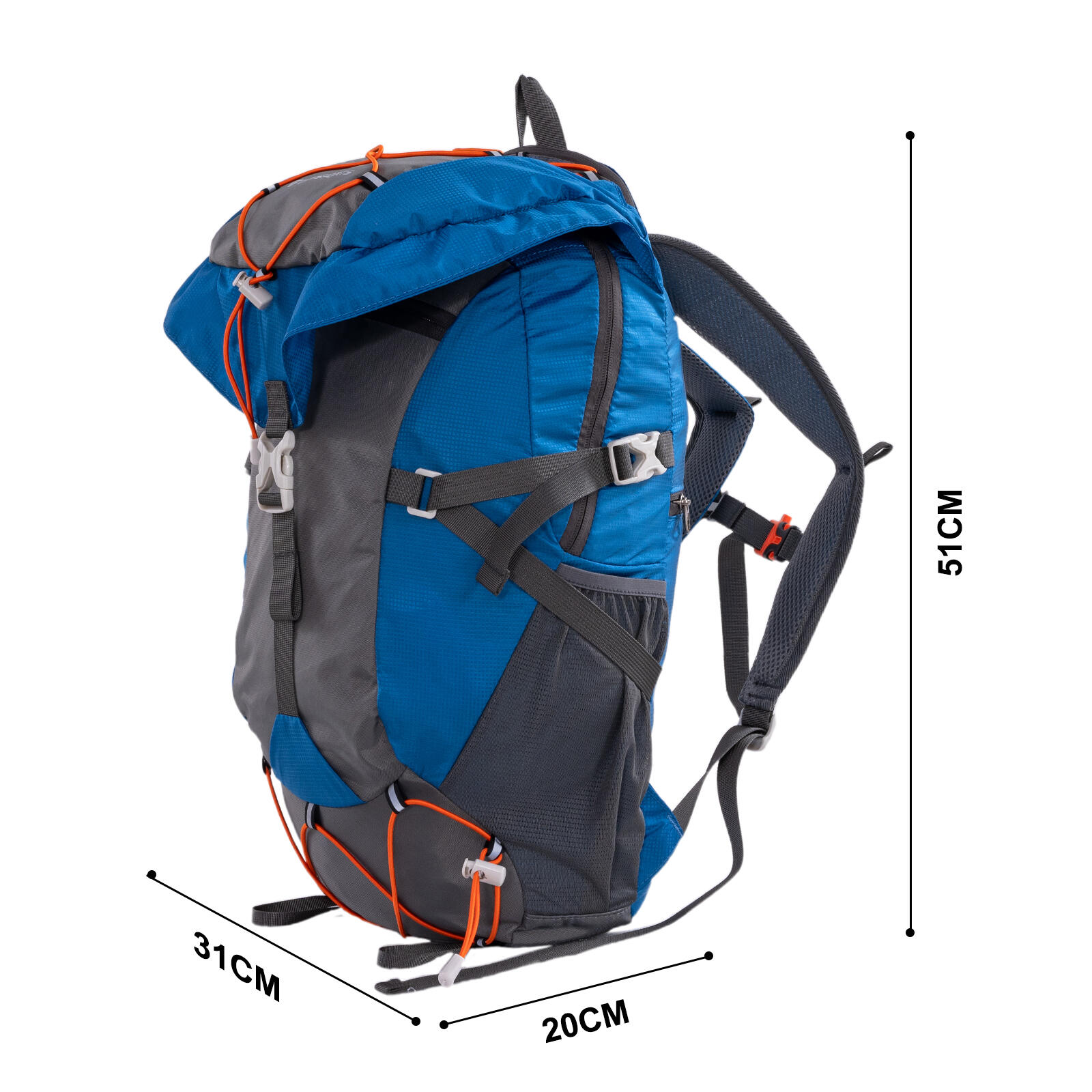 CITYSPORTS Mochila Senderismo 20L, Azul, con Hucha de Lluvia 4/7