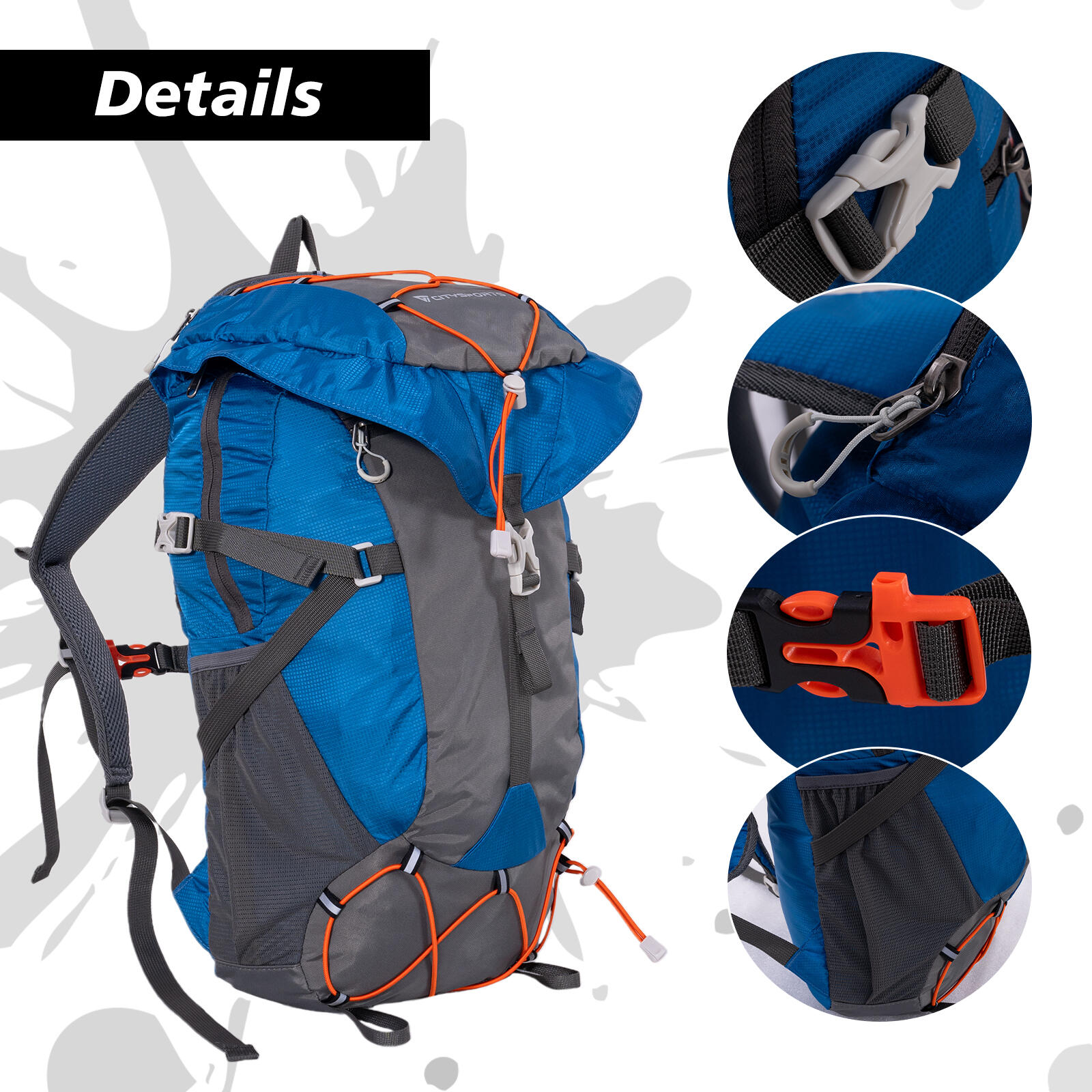 CITYSPORTS Mochila Senderismo 20L, Azul, con Hucha de Lluvia 6/7