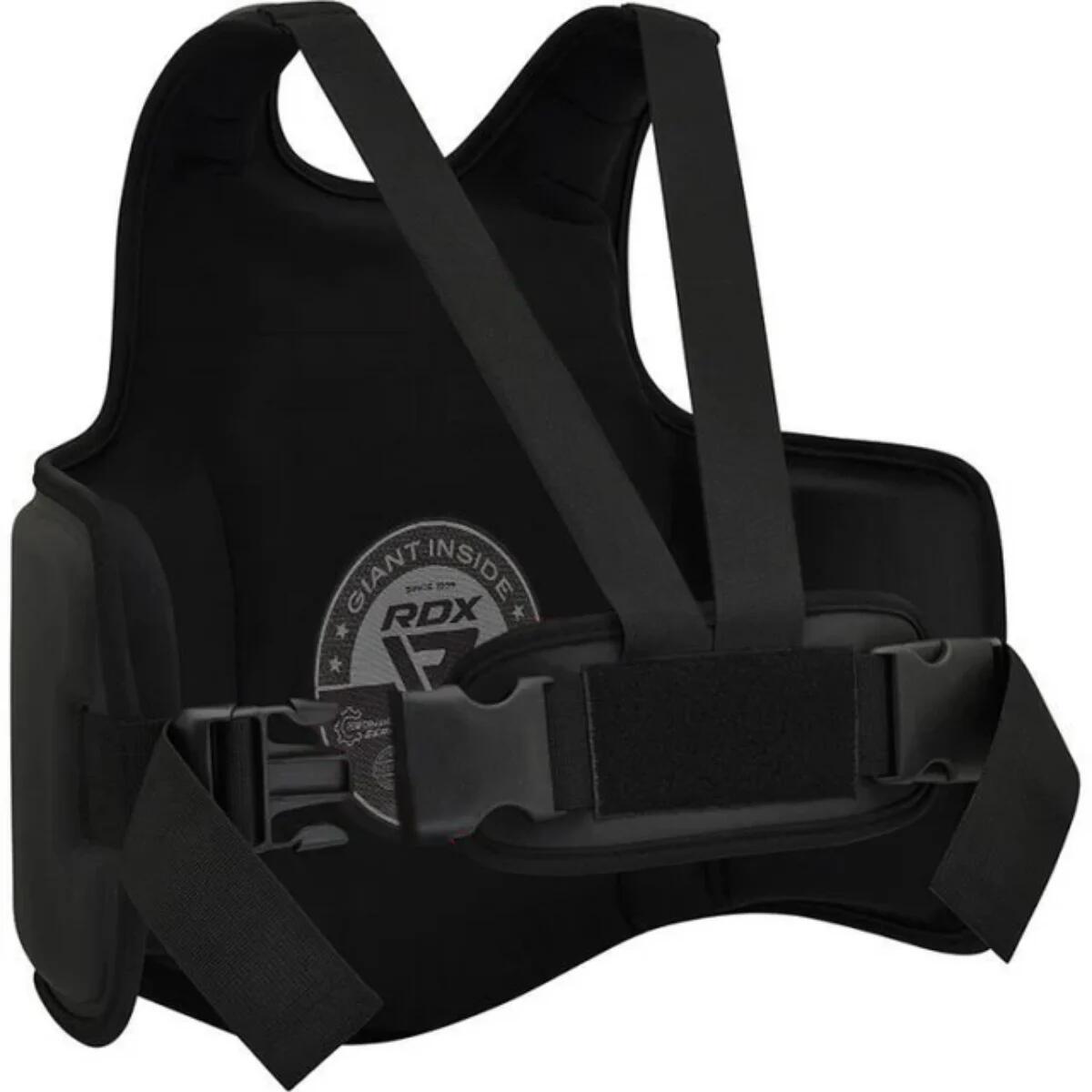 PLASTRON F6 NOIR MAT avec ROUGE - S/M 3/4