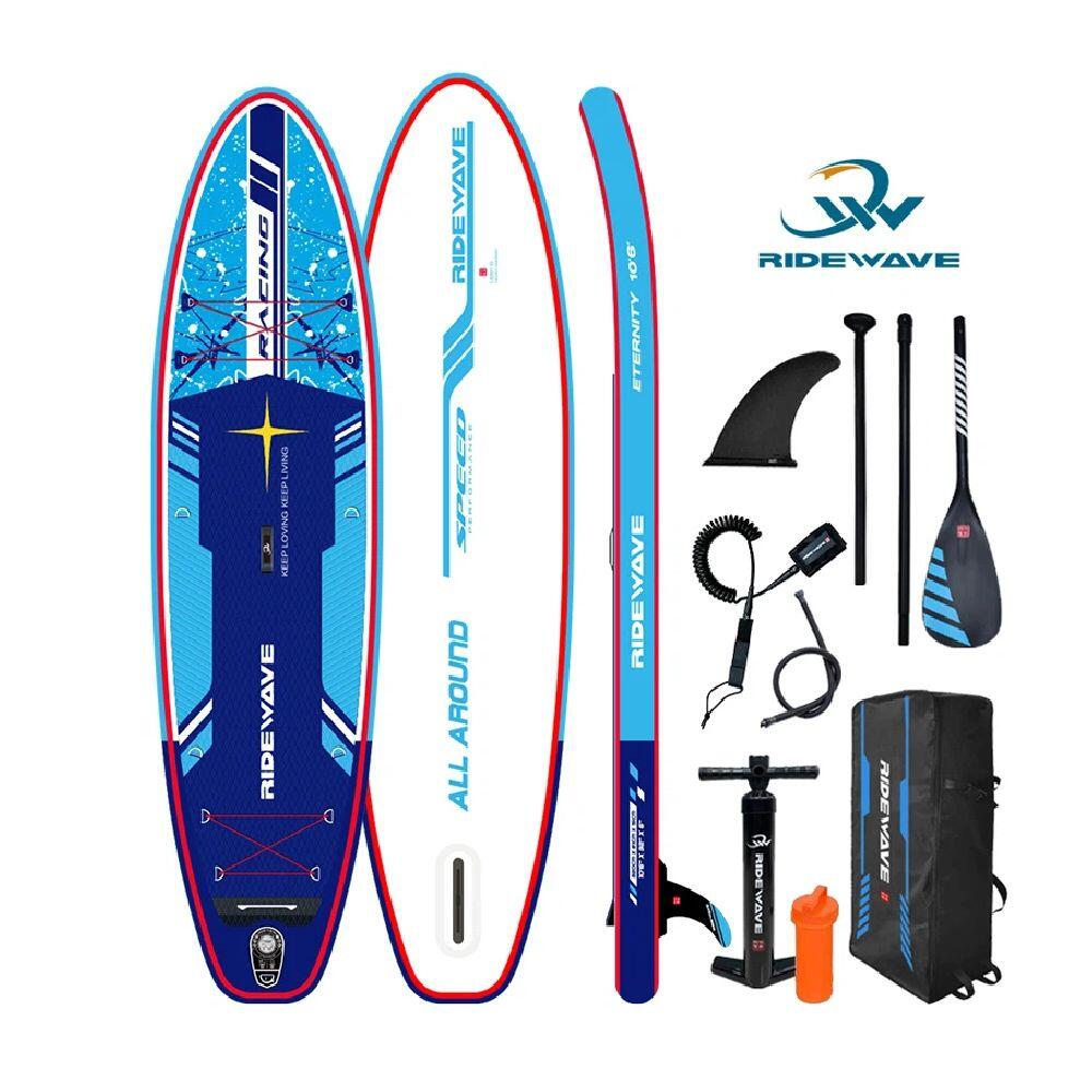 Modro-bílá sada paddleboardu. Zobrazit produkt.