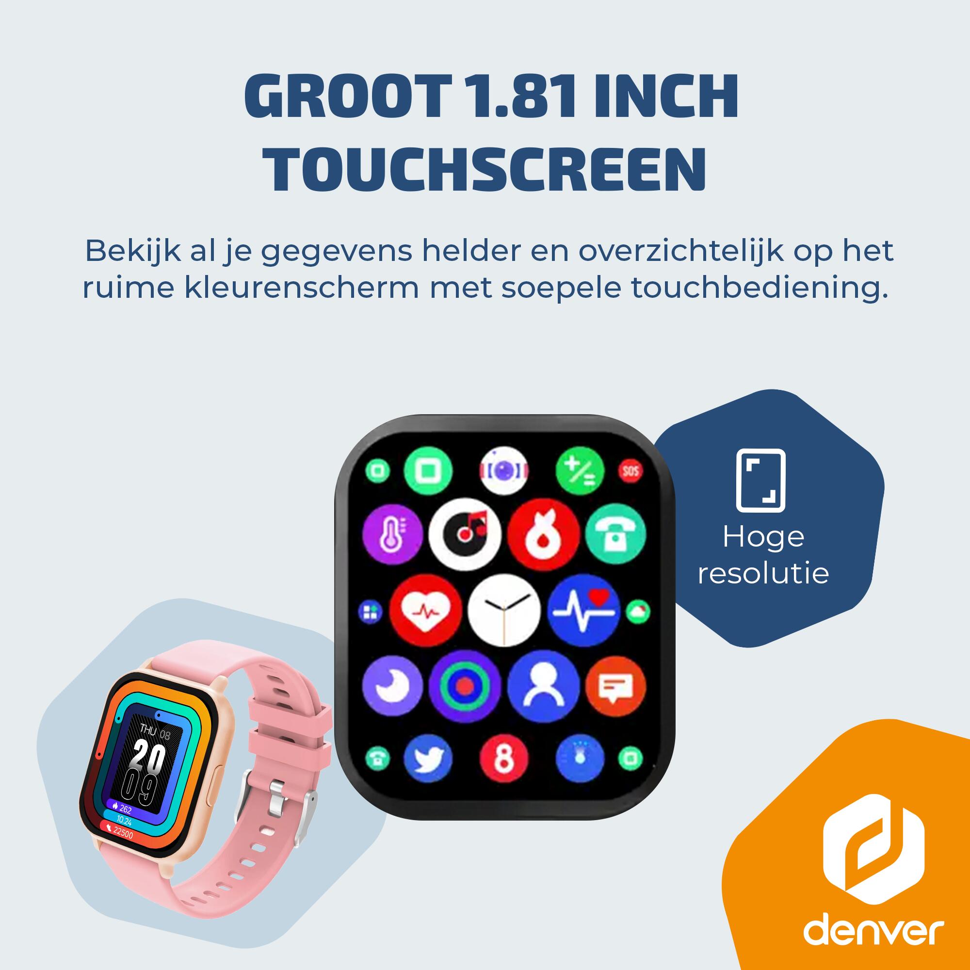 Denver Smartwatch - Hartslagmeter - Multisport modi - SWC176RO - Roze 3/7