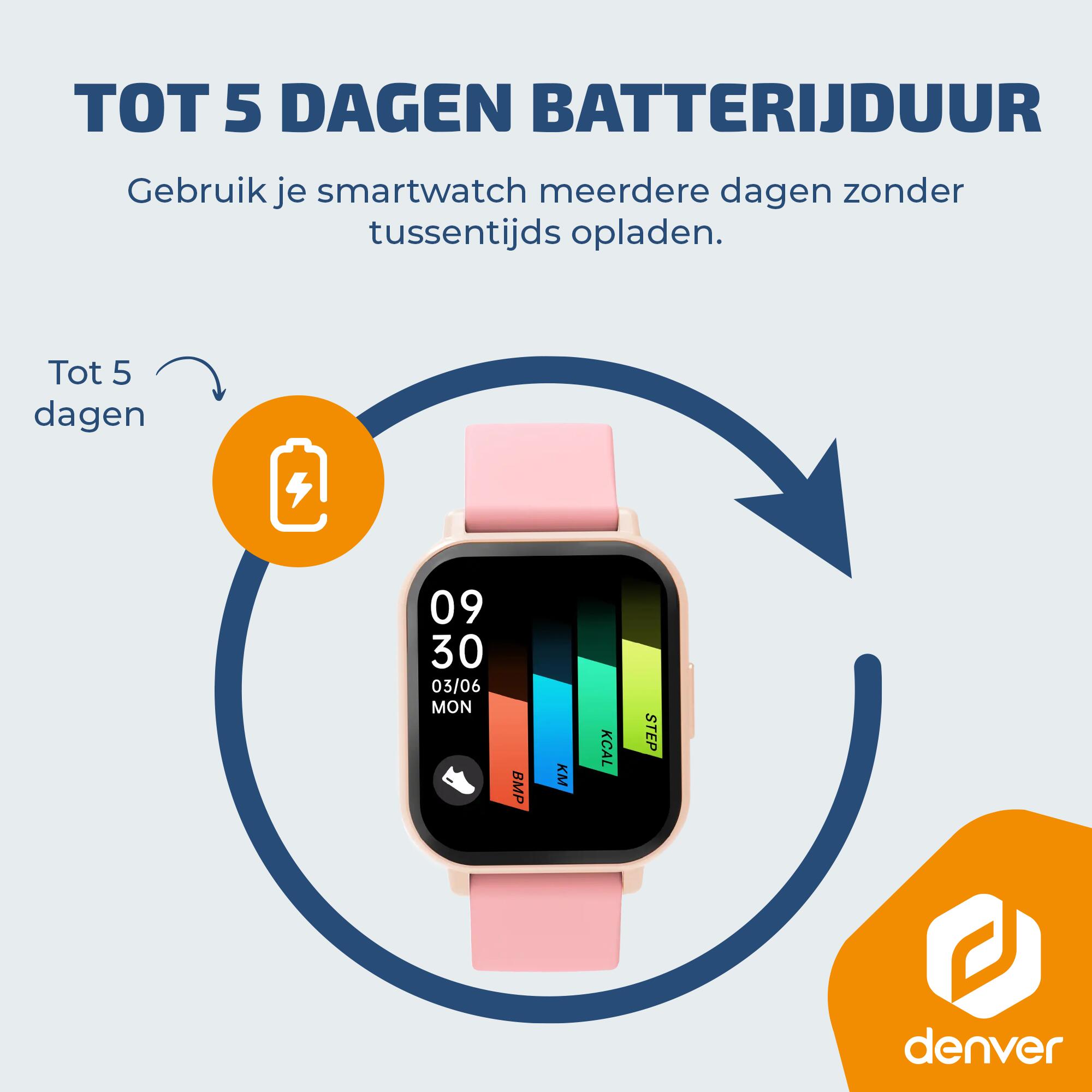 Denver Smartwatch - Hartslagmeter - Multisport modi - SWC176RO - Roze 2/7