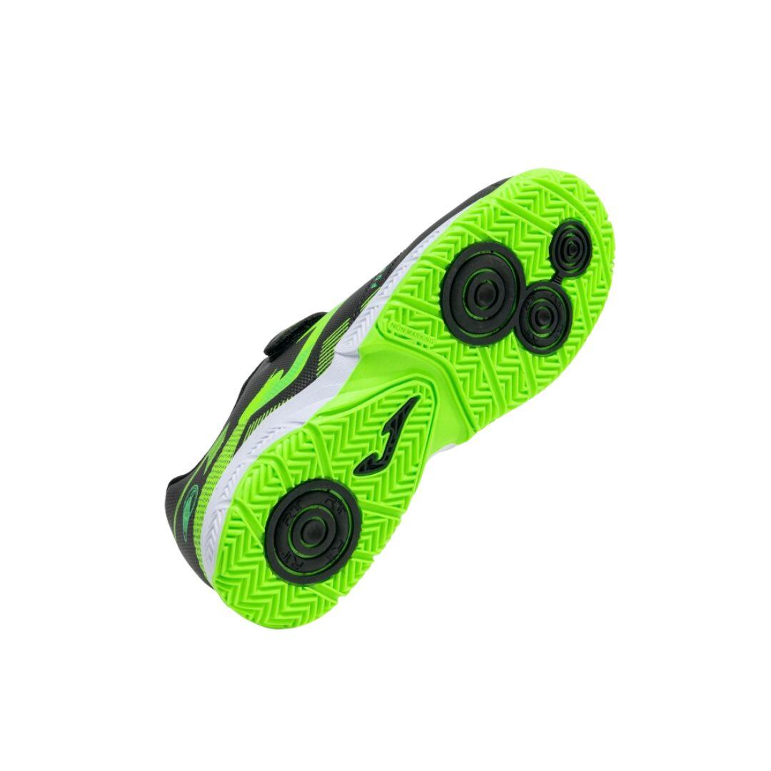 Zapatillas fútbol sala niño Joma Powerful JR negras indoor con velcro 5/7