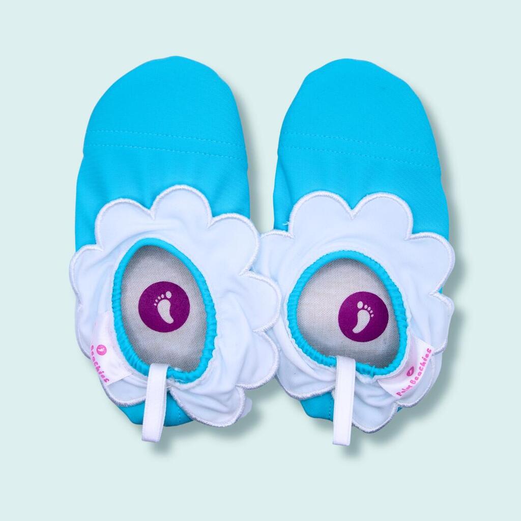 beach or pool slippers, aquatic slippers, children, flower