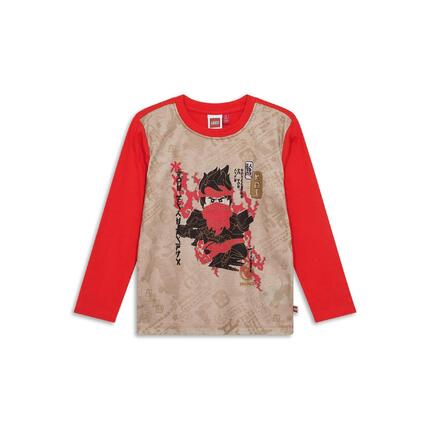 Koszulka długi rękaw Chłopięca LEGO Ninjago Taj221 Czerwona