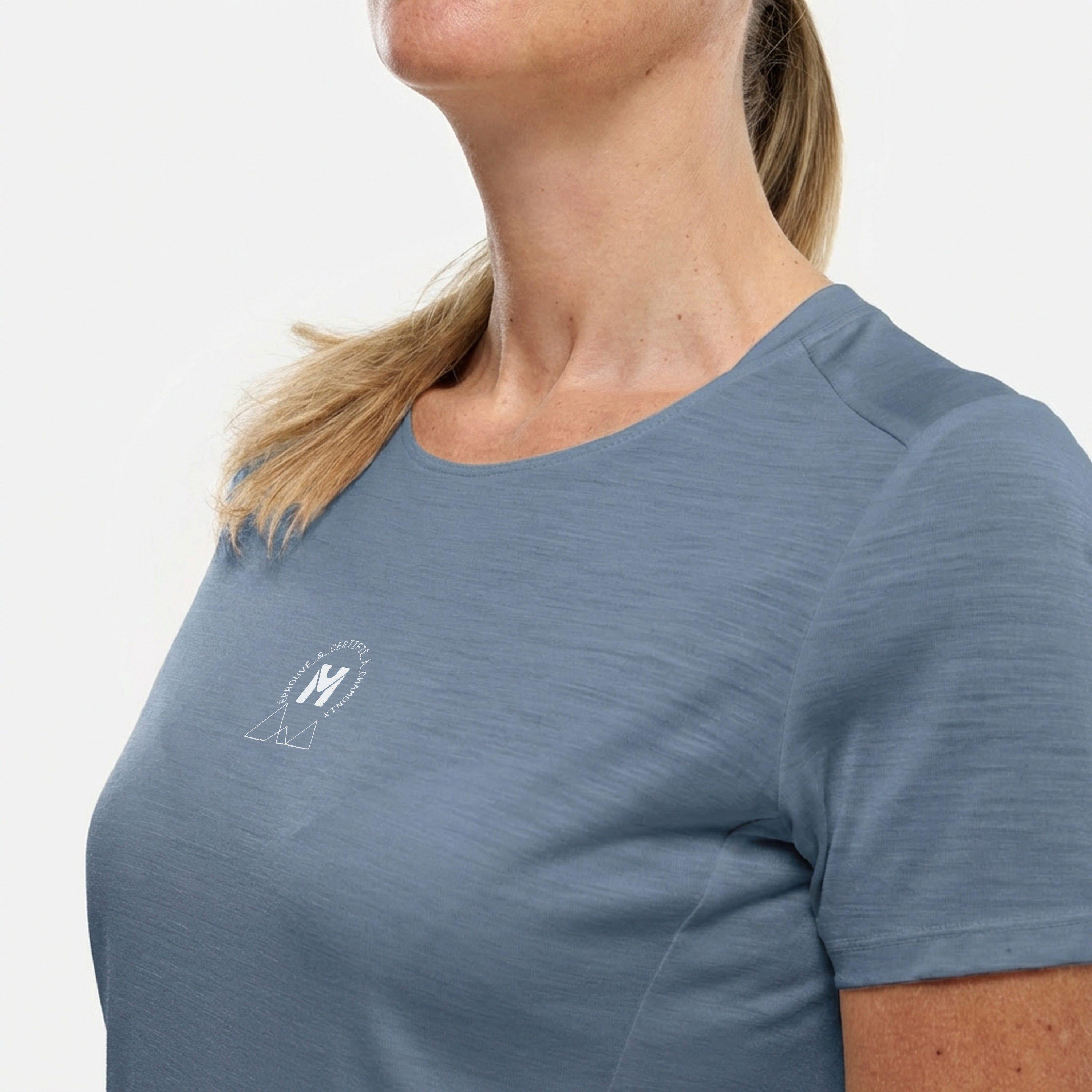 Damen Wandern - Trekking Tee-Shirt  UBIC WOOL 3/4