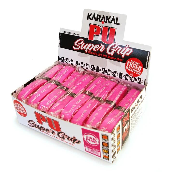 Karakal PU Super Grip Badminton Tennis Squash Racket Grips x 24 - Pink