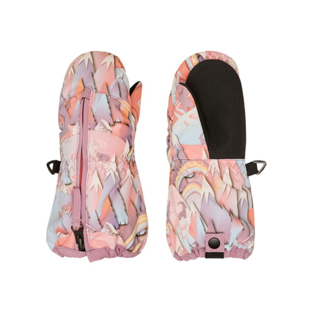 Roxy Snows Up Kids Ski Mittens, Coral Chic 2-7 years
