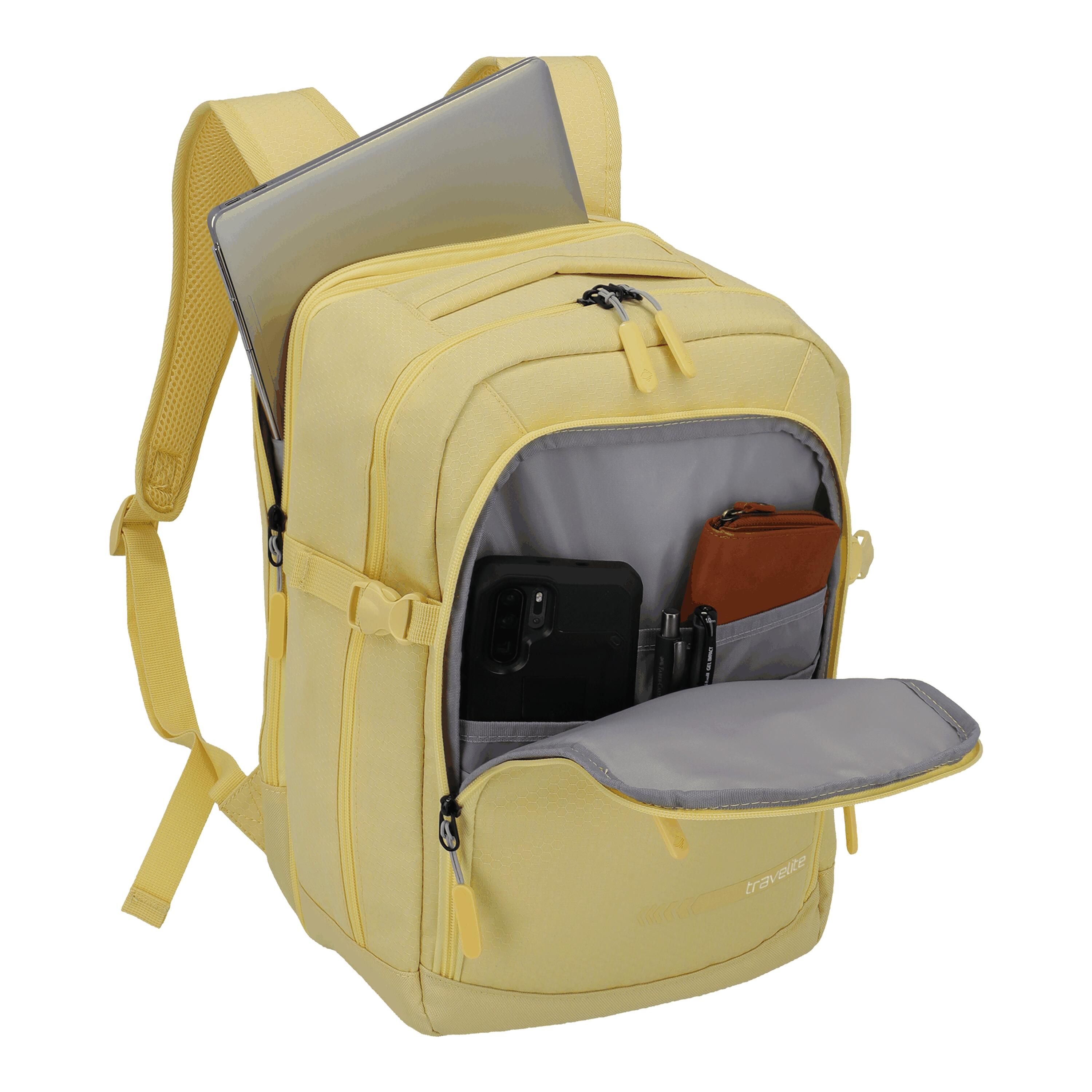 KICK OFF Backpack L exp. Cabin Size, Yellow 3/5