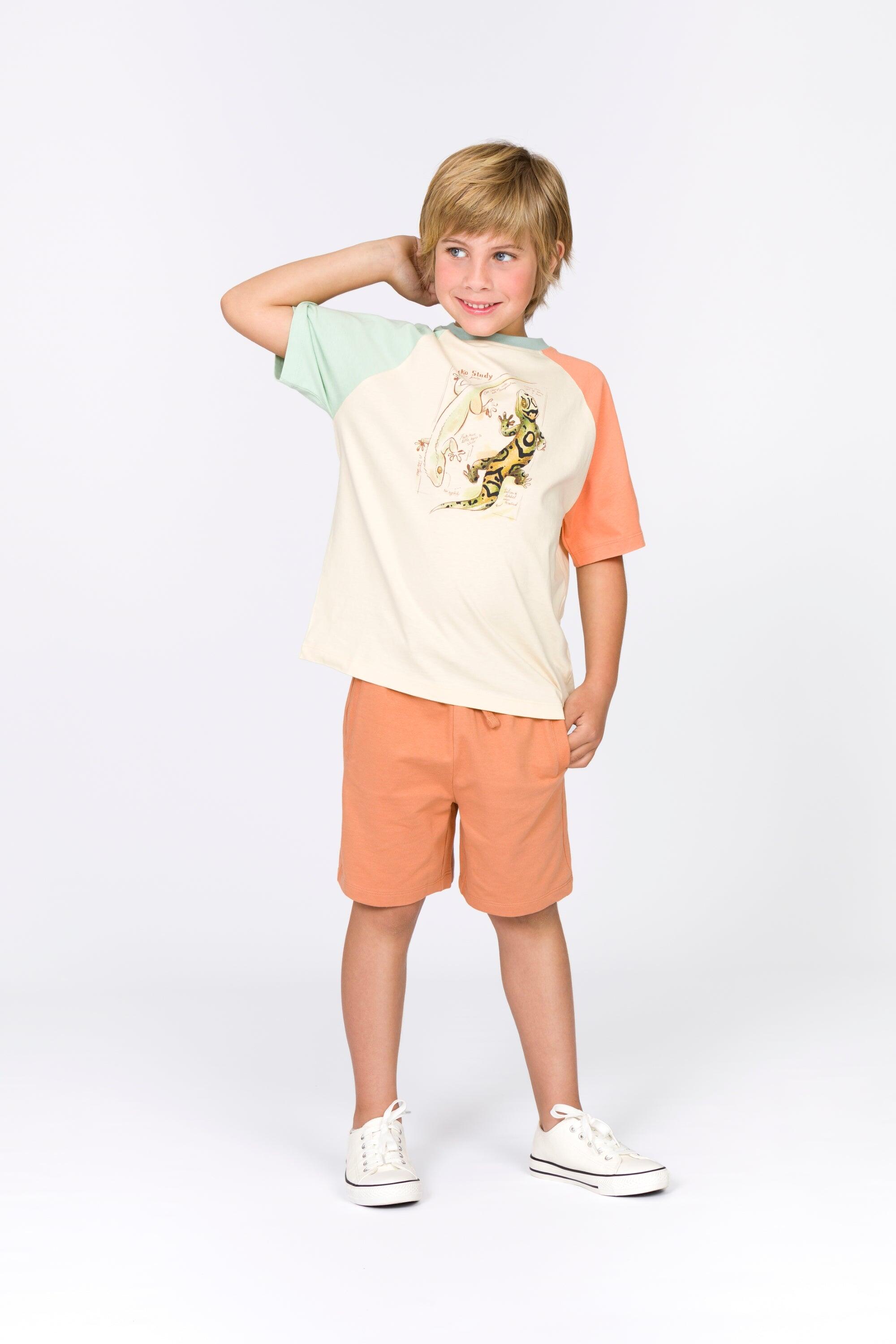 Bermuda niño naranja cintura elástica 2/4