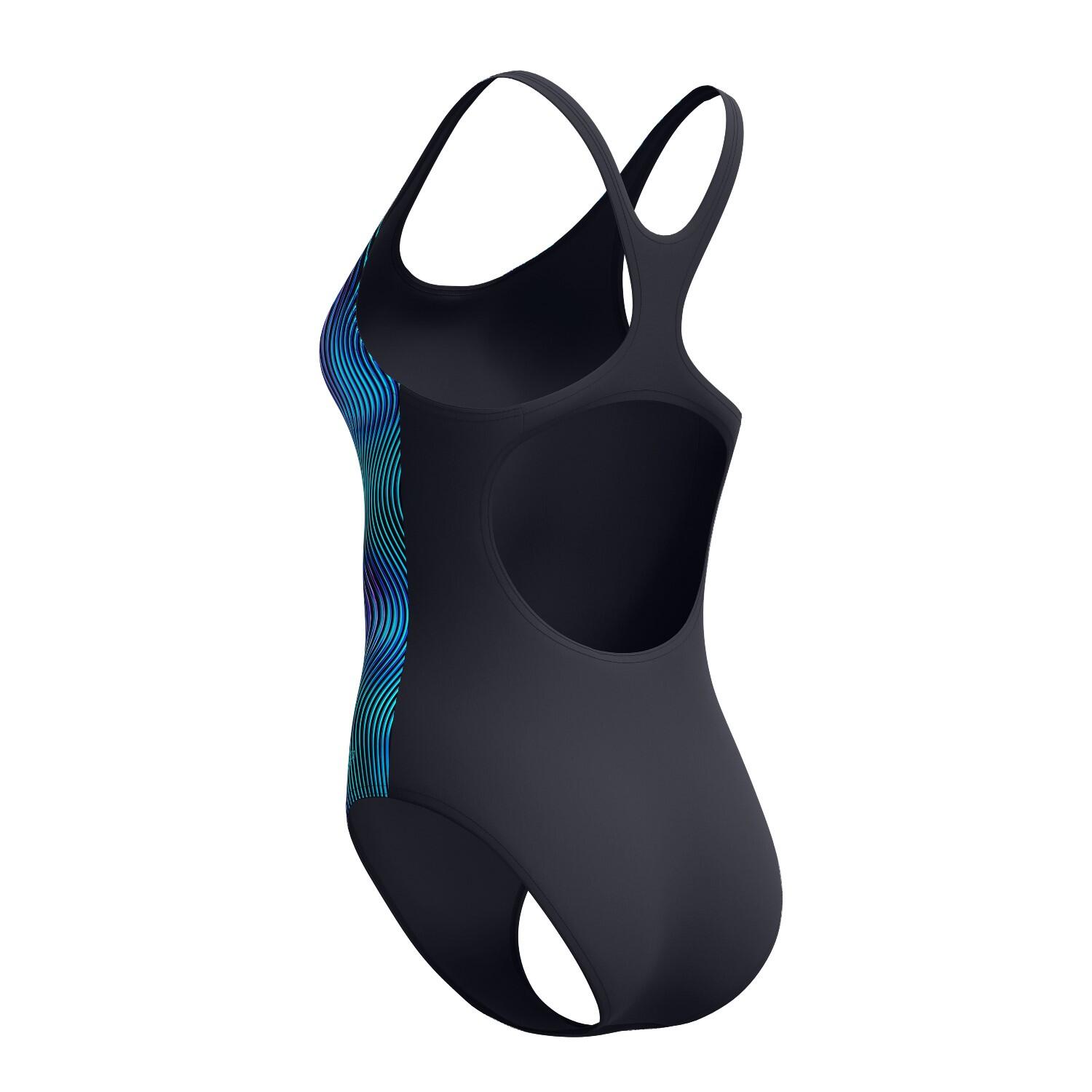 Dames Print Medalist Badpak Zwart & Blauw Multi 3/7