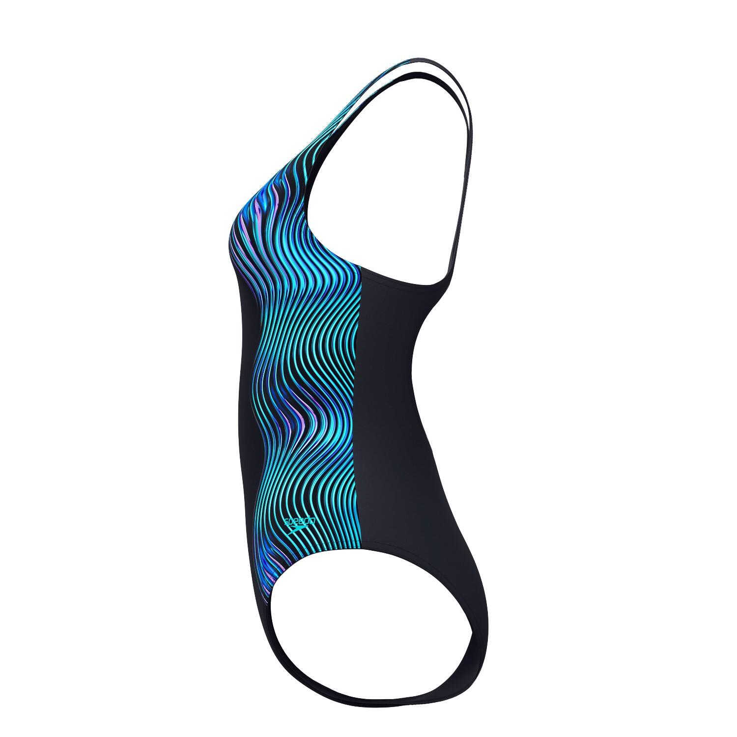 Dames Print Medalist Badpak Zwart & Blauw Multi 2/7