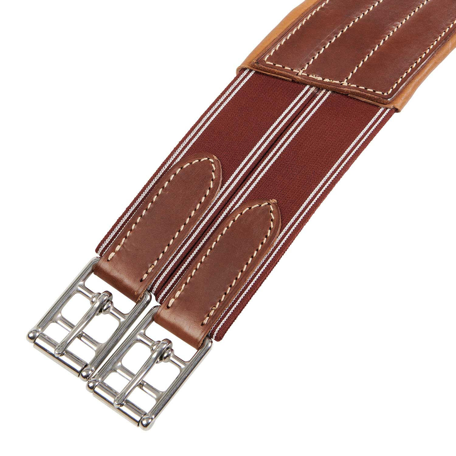 Cincha de salto en cuero con refuerzos protectores 3/7