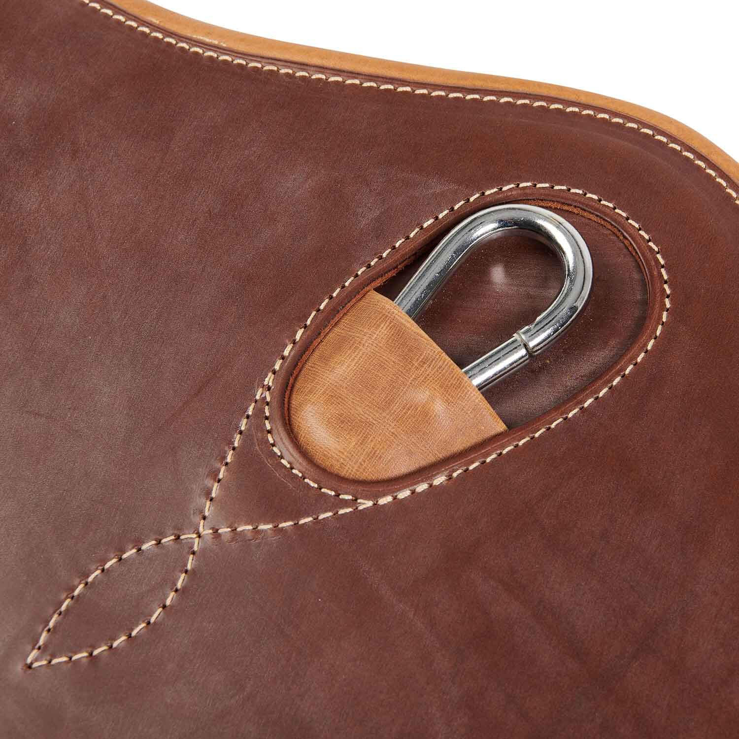 Cincha de salto en cuero con refuerzos protectores 5/7