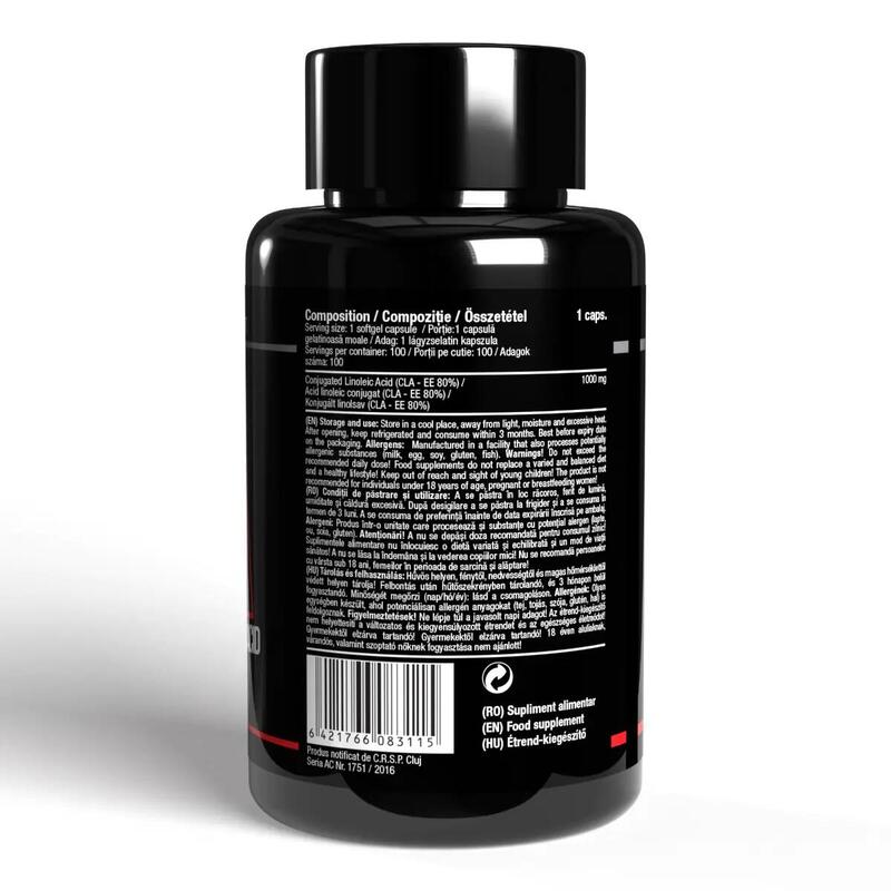 Acid linoleic conjugat pentru arderea grăsimilor, CLA 100 capsule
