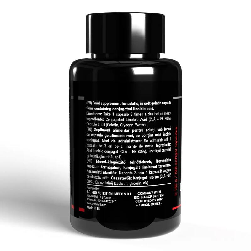 Acid linoleic conjugat pentru arderea grăsimilor, CLA 100 capsule