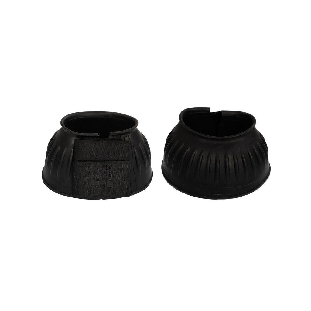 Rubber horse bell boots with hook and loop closure