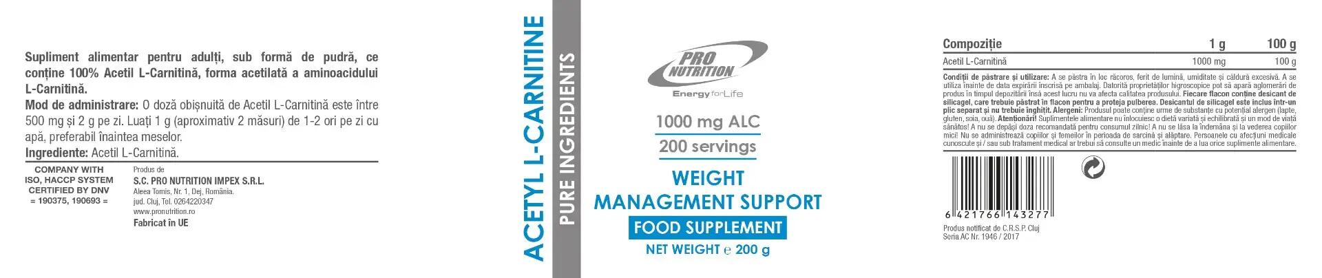 Acetyl L-Carnitine, 200g 4/4