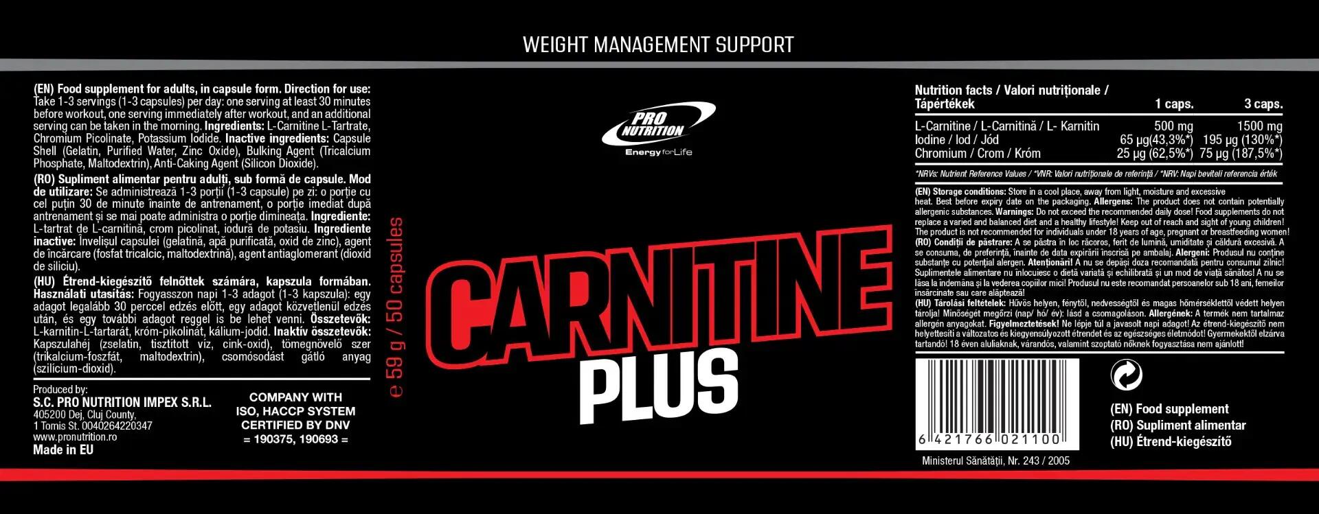 Carnitină Plus, 50 capsule 4/4
