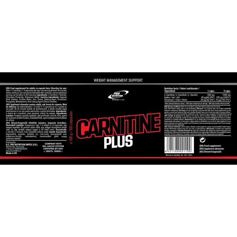Carnitină Plus, 50 capsule