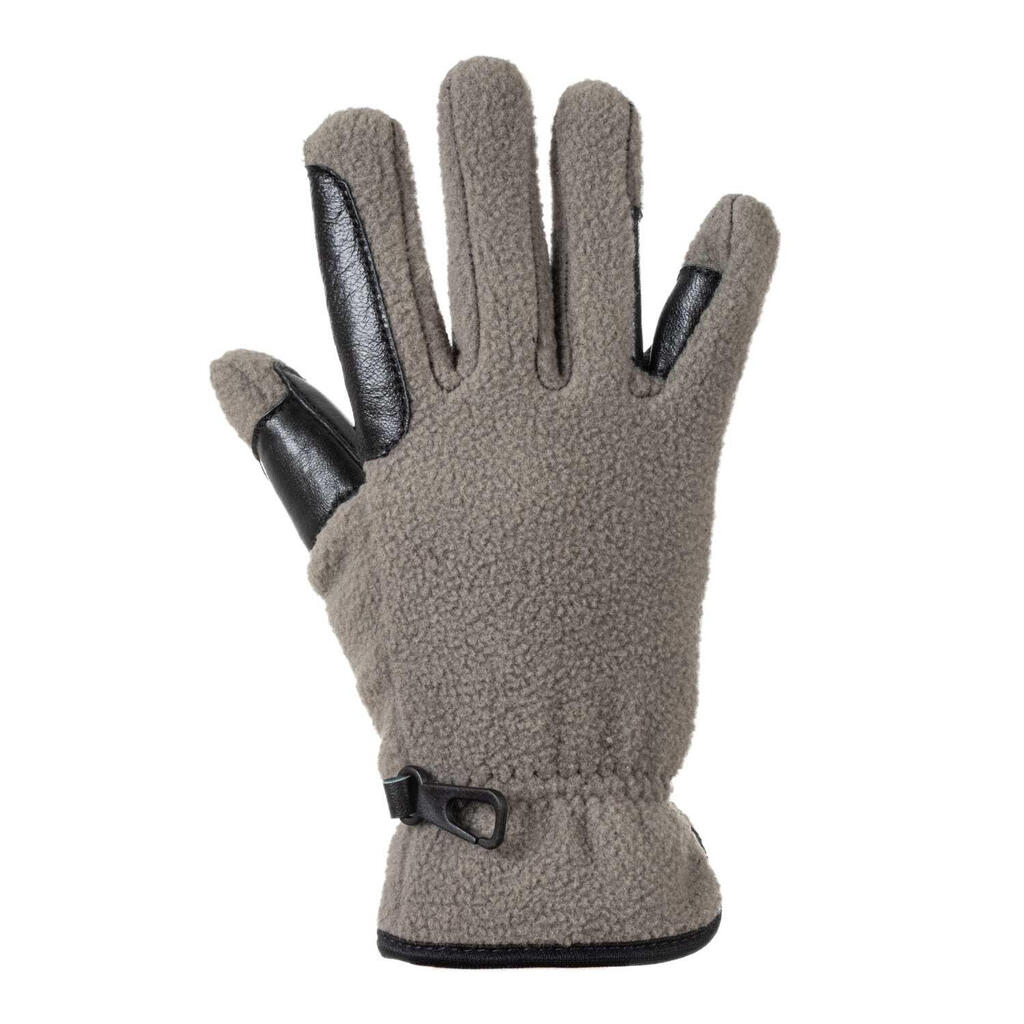 Fleece and synthetic leather gloves