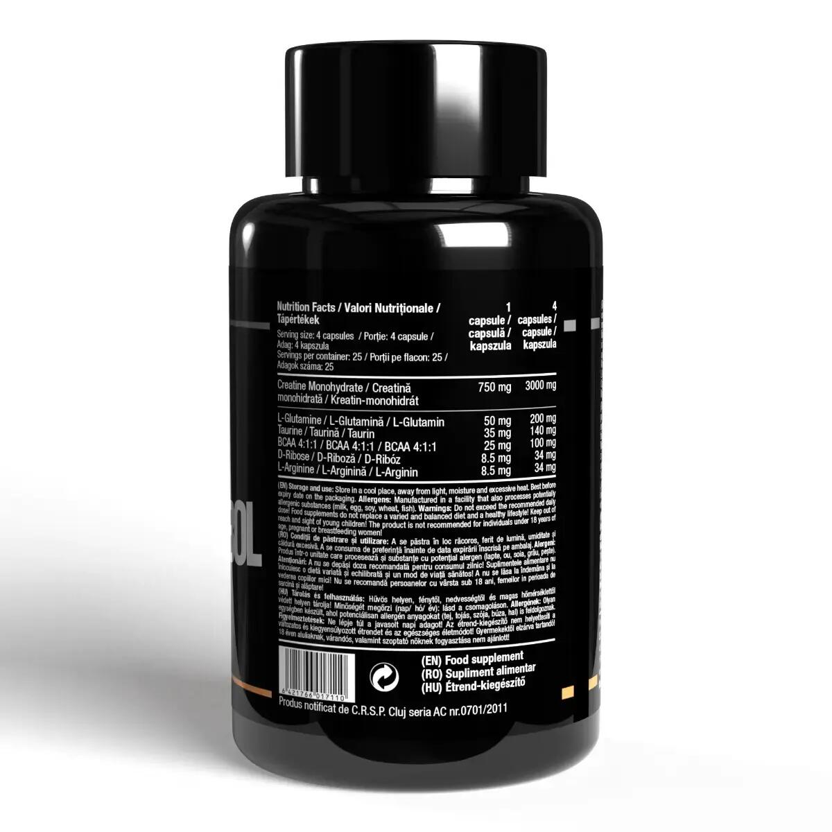Creanabol, Creatine (CREAPURE®) Capsules Cu Mix De Aminoacizi, 100 Capsule 3/4