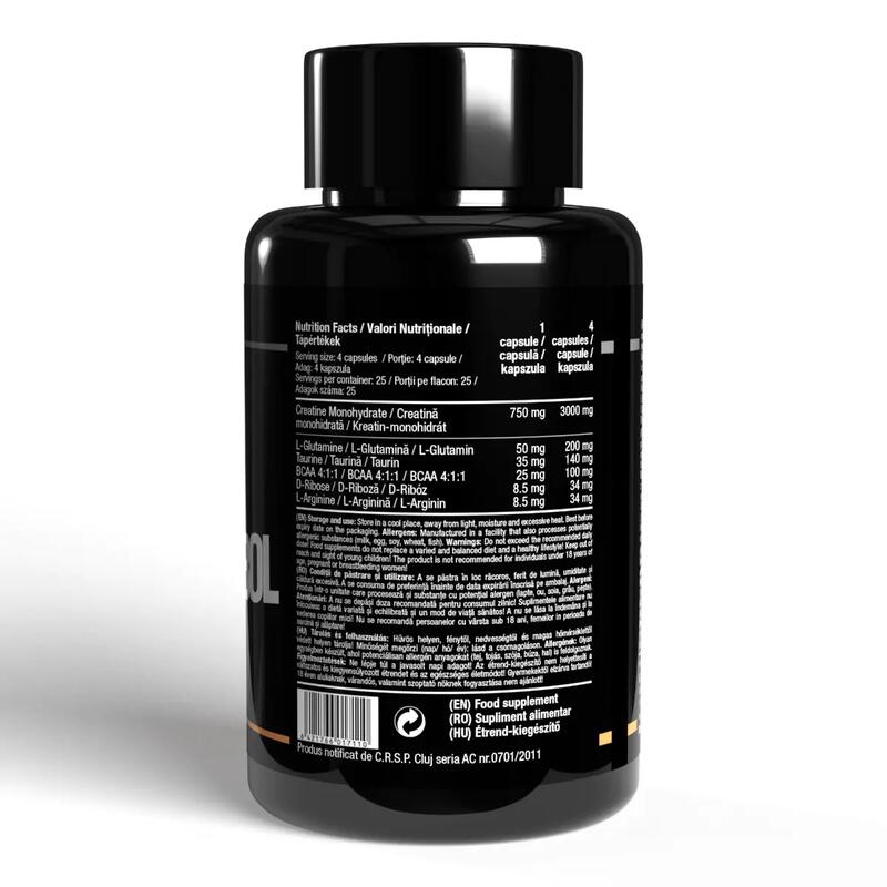 Creanabol, Creatine (CREAPURE®) Capsules Cu Mix De Aminoacizi, 100 Capsule