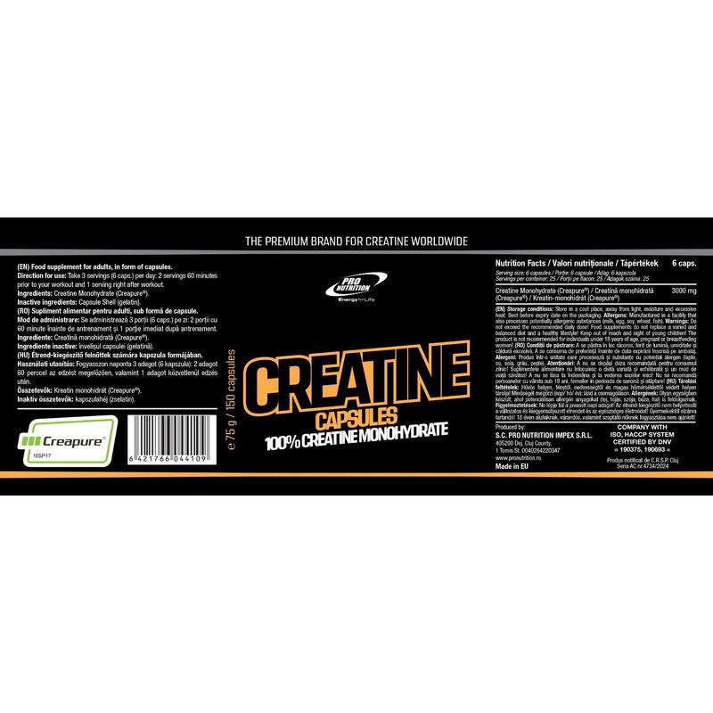 Creatină (Creapure®) 150 capsule