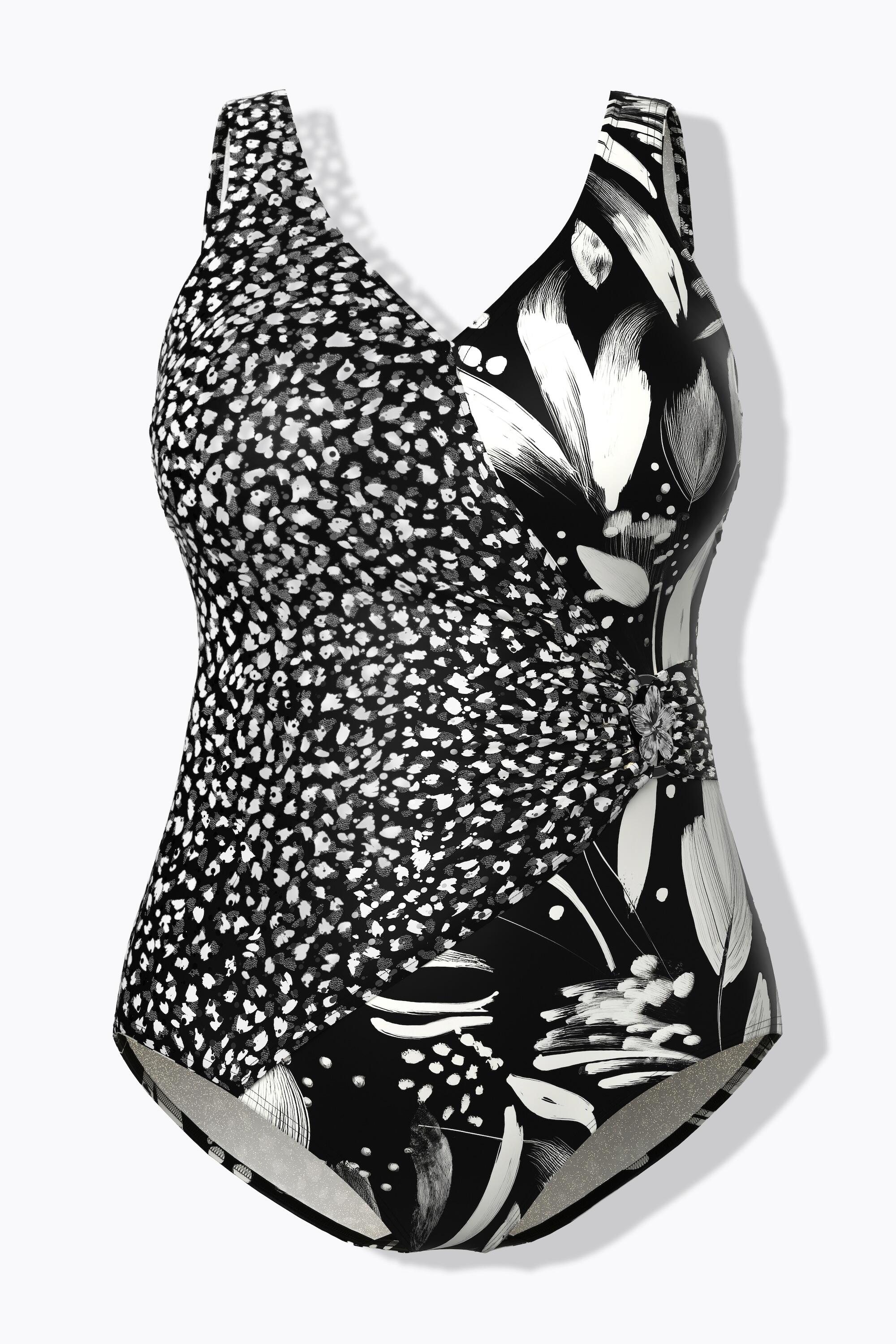 Femme Maillot de bain effet cache-cœur bonnets souples anneau fantaisie 6/7