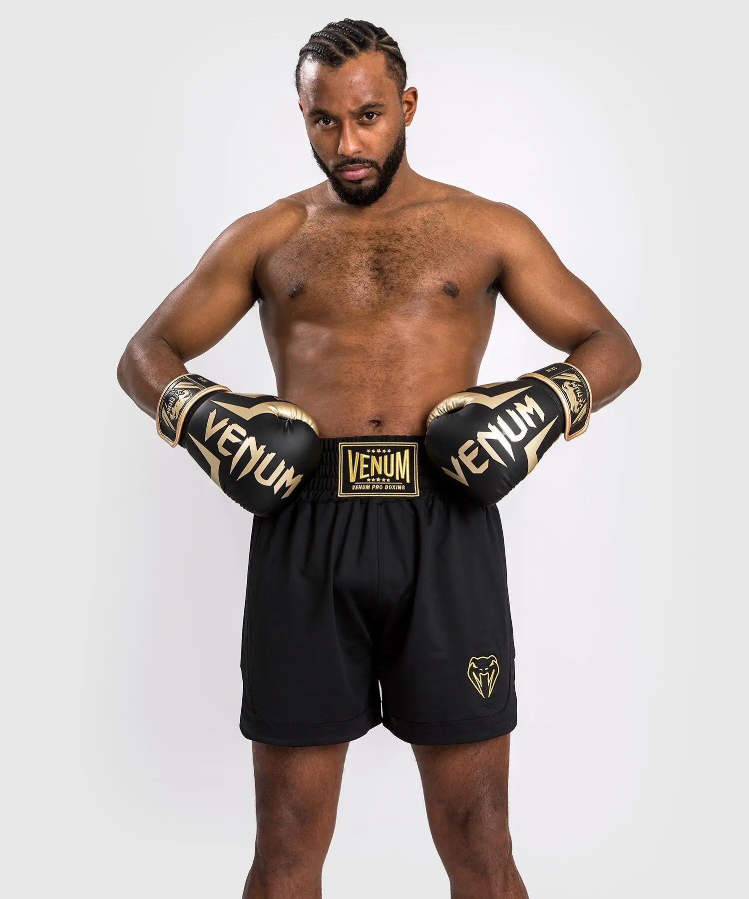 Pantalones cortos de boxeo clásicos Venum, blancos/negros, talla L. 3/7