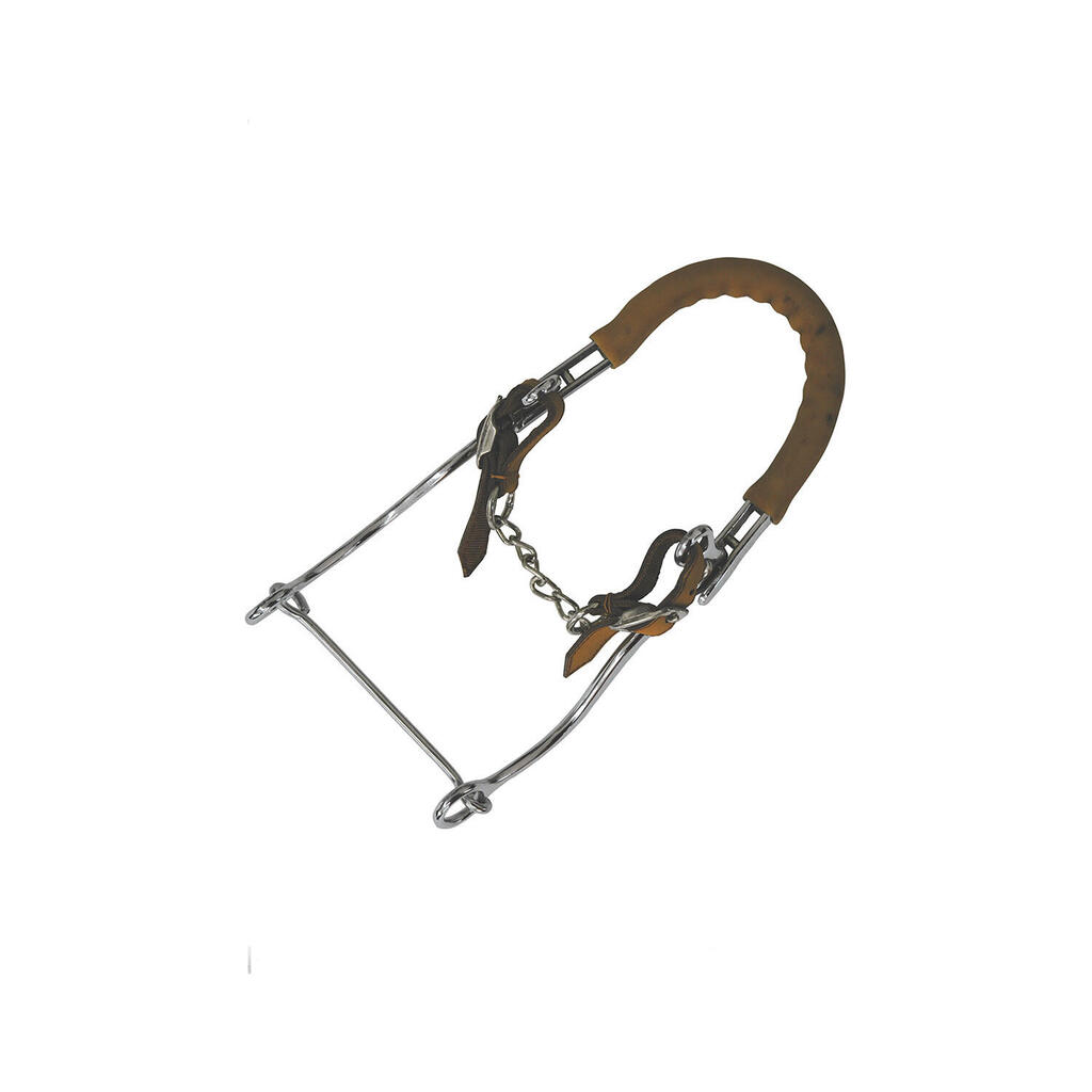 Chromed hackamore with long shanks
