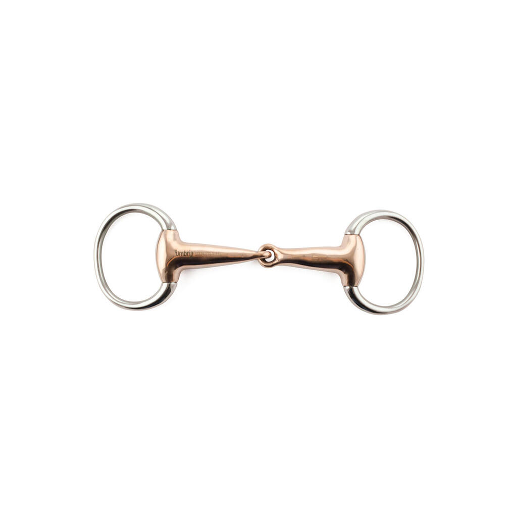 Olive snaffle bit copper mouthpiece